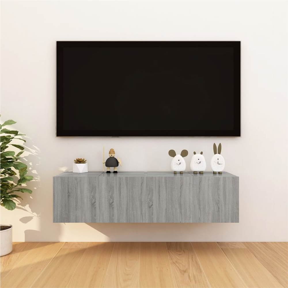 Wall Mounted TV Cabinet 4 Pcs Grey Sonoma 30.5x30x30 Cm 9 Wall Mounted TV Cabinet 4 pcs Grey Sonoma 30.5x30x30 cm