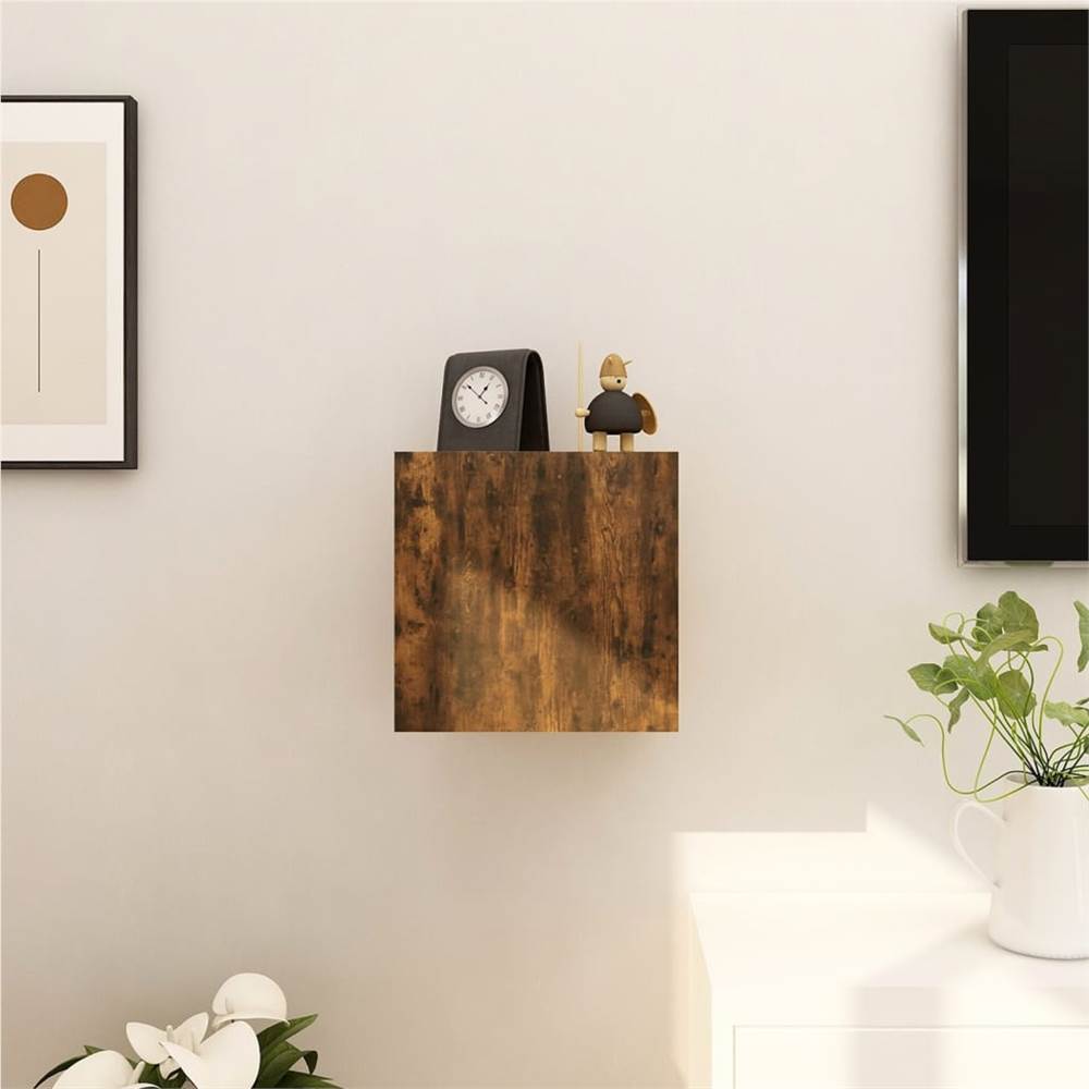 Wall Mounted TV Cabinet Smoked Oak 30.5x30x30 Cm 14 Wall Mounted TV Cabinet Smoked Oak 30.5x30x30 cm