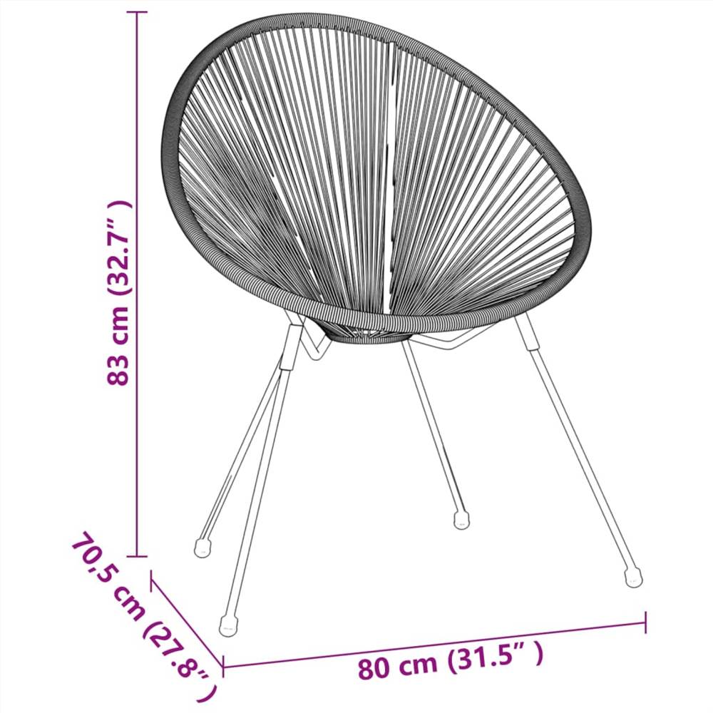 5 Piece Outdoor Dining Set PVC Rattan Black