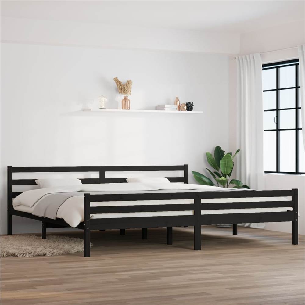 

Bed Frame Black Solid Wood 200x200 cm