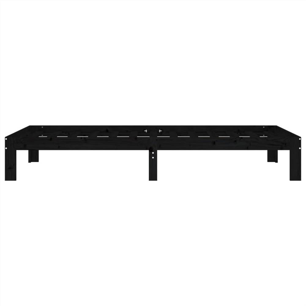 Bed Frame Black Solid Wood Pine 90x200 Cm 11 Bed Frame Black Solid Wood Pine 90x200 cm