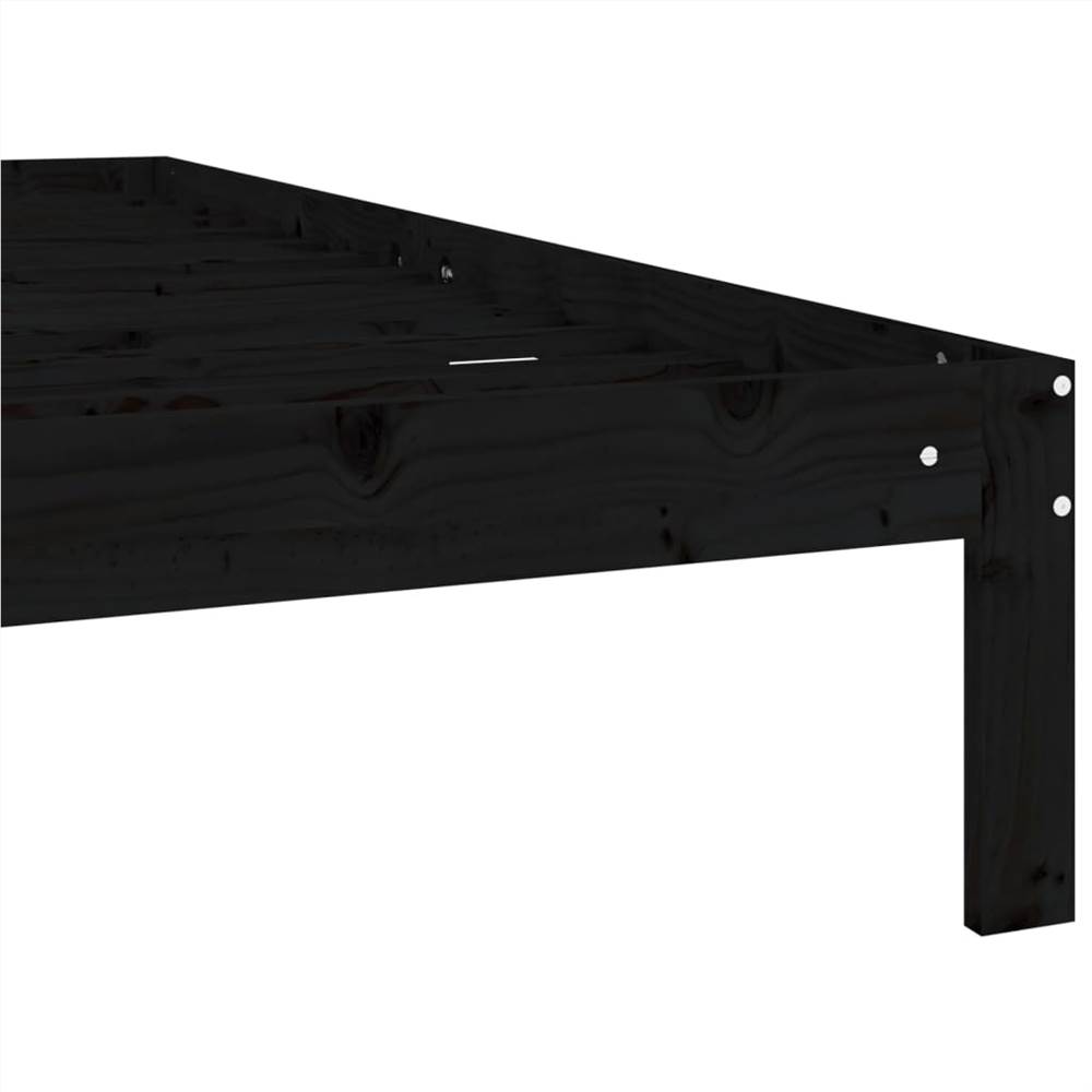 Bed Frame Black Solid Wood Pine 90x200 Cm 12 Bed Frame Black Solid Wood Pine 90x200 cm