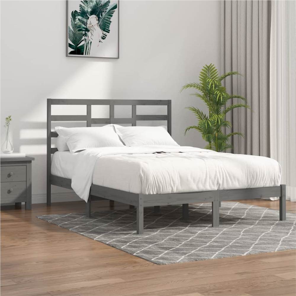 

Bed Frame Grey Solid Wood 120x200 cm