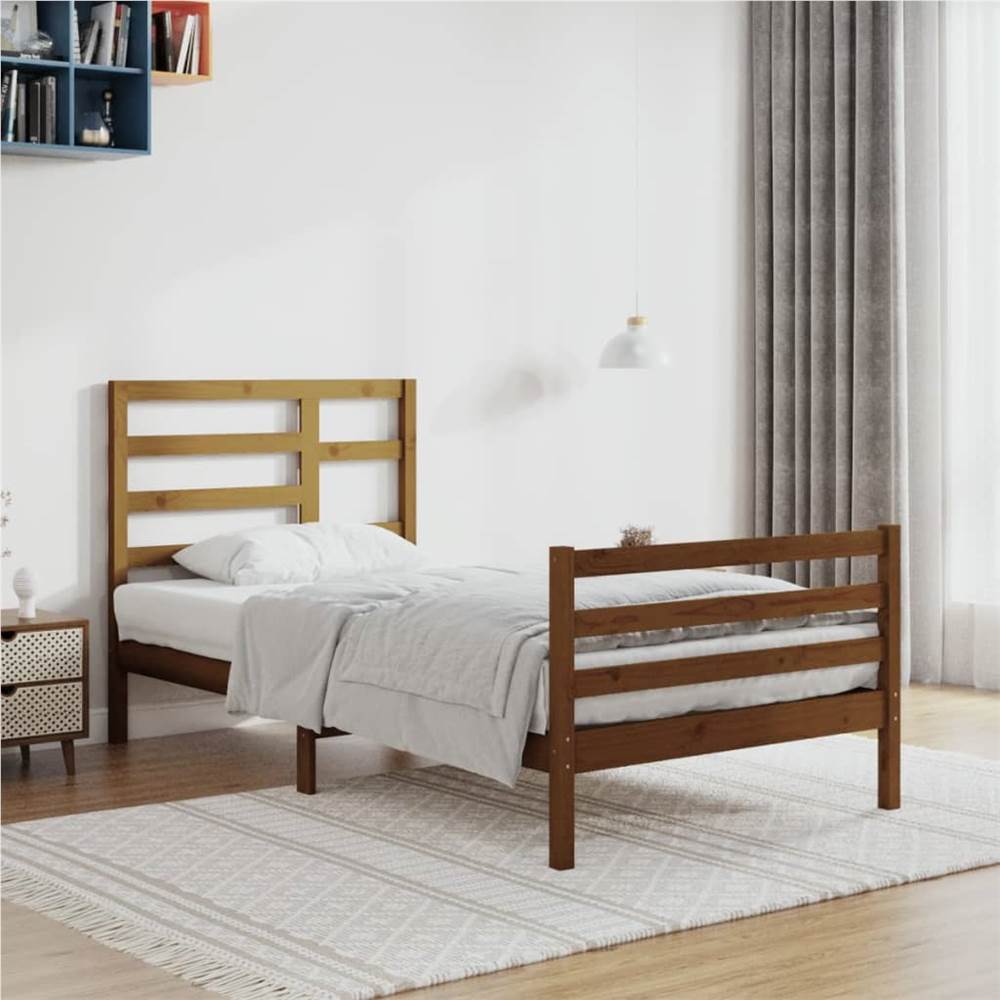 

Bed Frame Honey Brown Solid Wood 100x200 cm