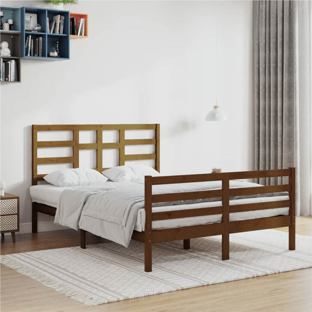 Bed Frame Honey Brown Solid Wood 120x200 cm