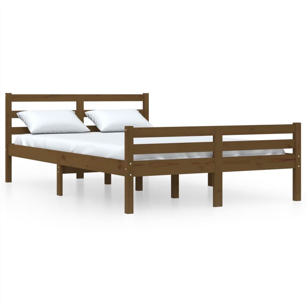 Bed Frame Honey Brown Solid Wood 160x200 Cm 7 Bed Frame Honey Brown Solid Wood 160x200 cm