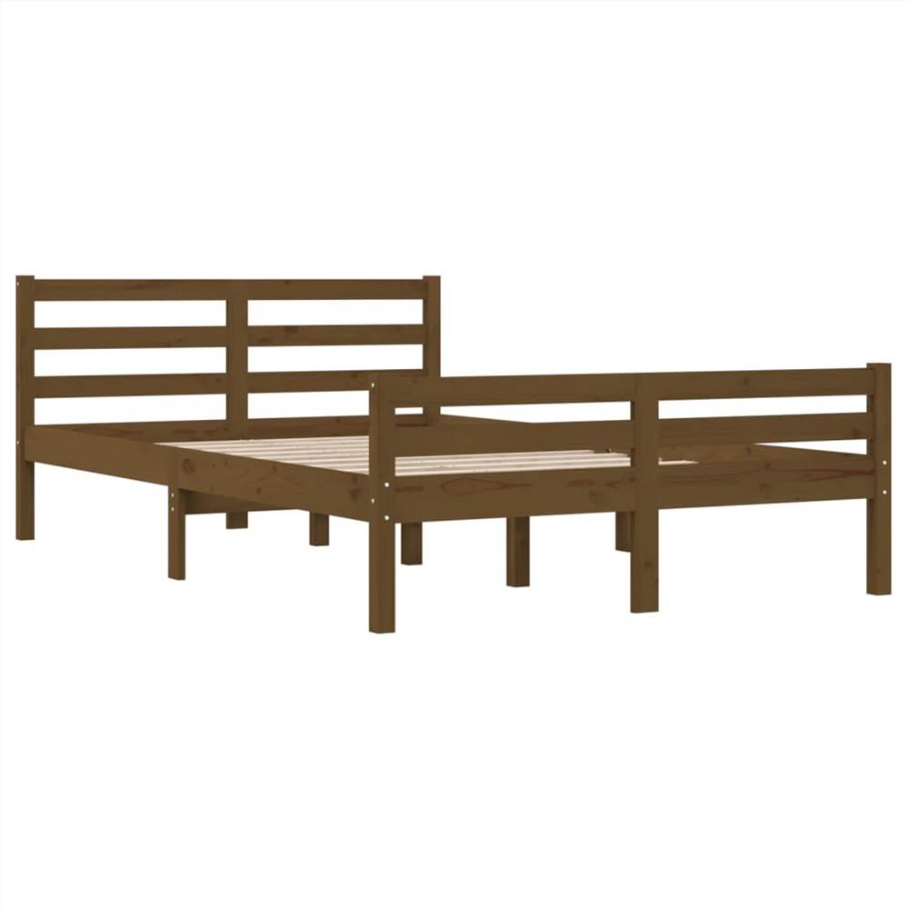 Bed Frame Honey Brown Solid Wood 160x200 Cm 9 Bed Frame Honey Brown Solid Wood 160x200 cm