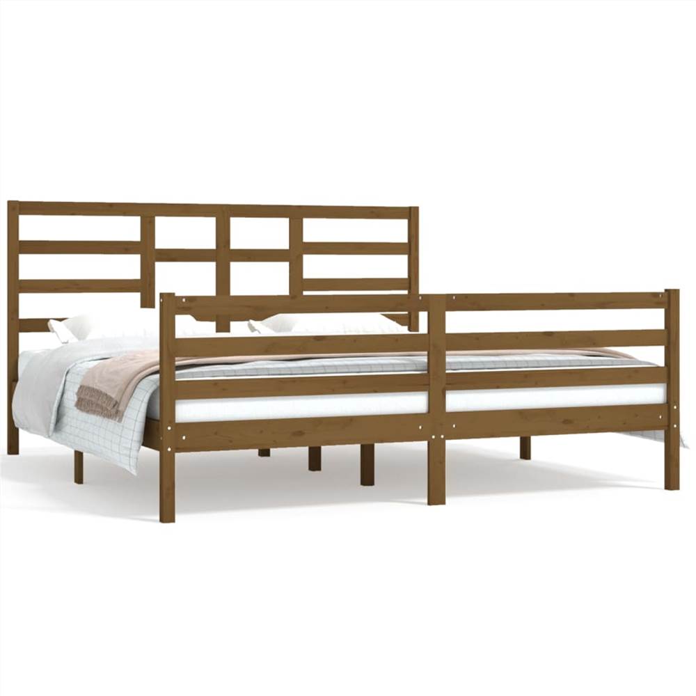 Bed Frame Honey Brown Solid Wood 180x200 Cm 6FT Super King 7 Bed Frame Honey Brown Solid Wood 180x200 cm 6FT Super King