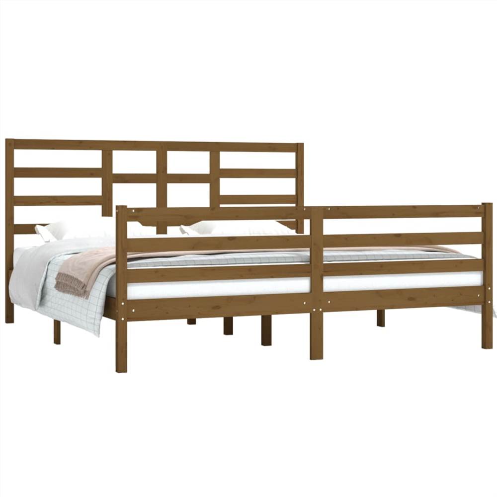 Bed Frame Honey Brown Solid Wood 180x200 Cm 6FT Super King 8 Bed Frame Honey Brown Solid Wood 180x200 cm 6FT Super King