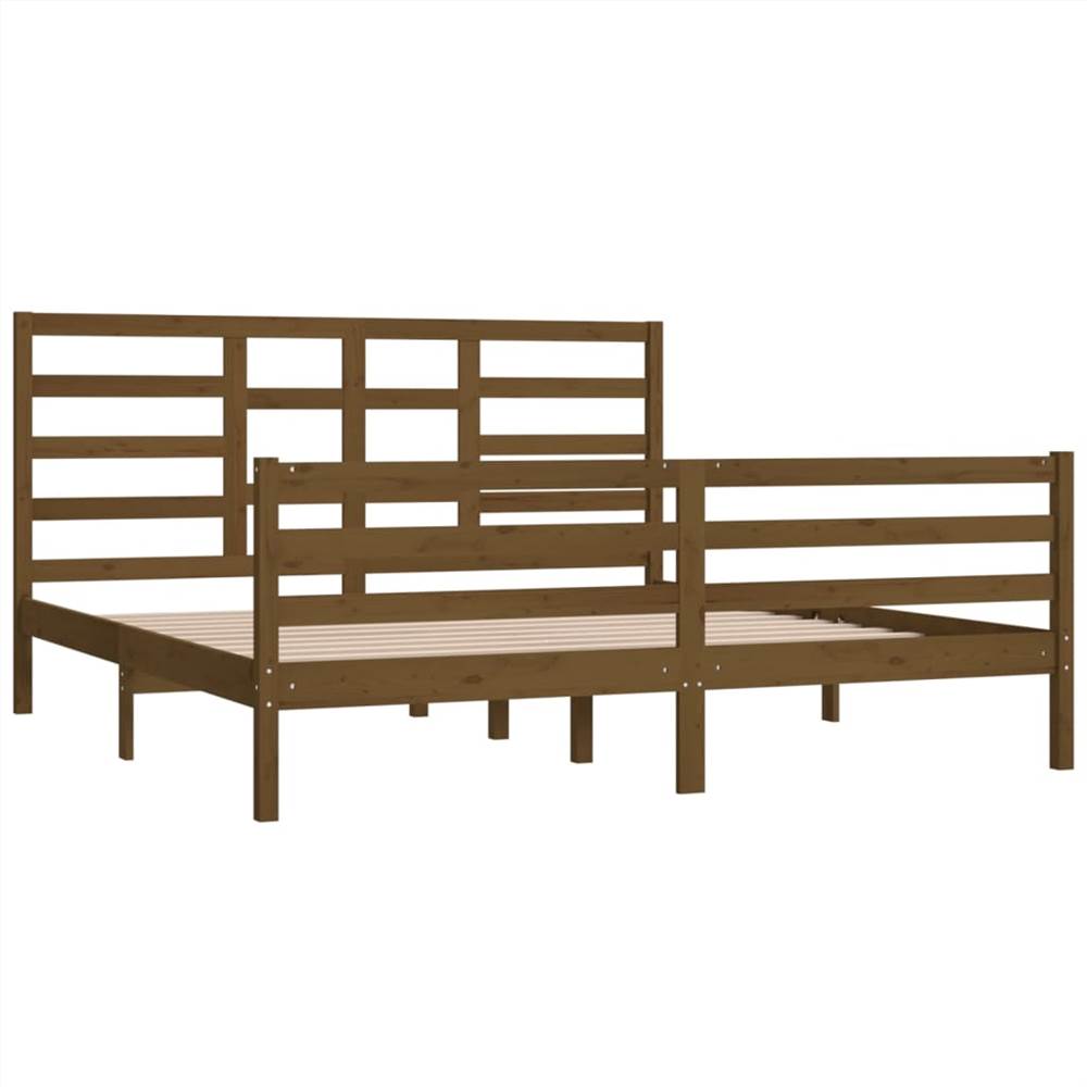 Bed Frame Honey Brown Solid Wood 180x200 Cm 6FT Super King 9 Bed Frame Honey Brown Solid Wood 180x200 cm 6FT Super King