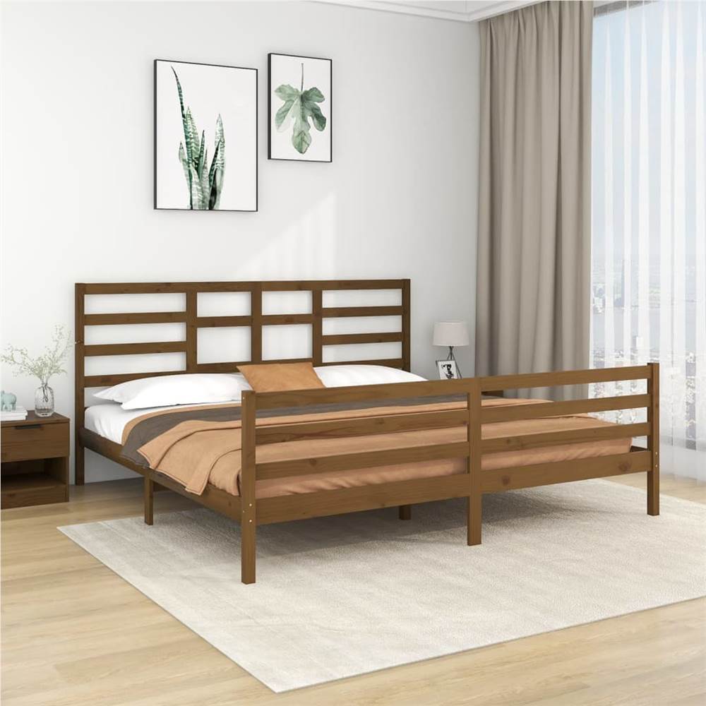 

Bed Frame Honey Brown Solid Wood 200x200 cm