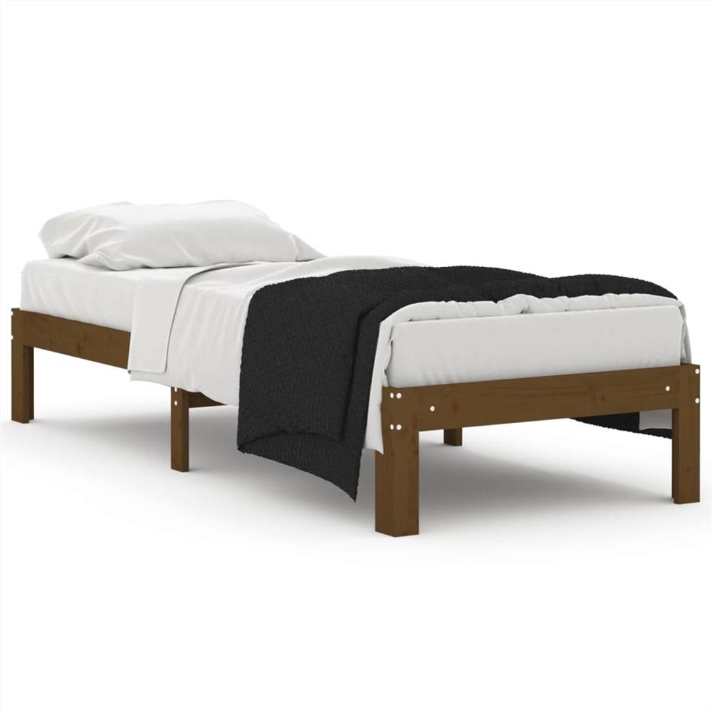 Bed Frame Honey Brown Solid Wood 75x190 Cm 2FT6 Small Single 7 Bed Frame Honey Brown Solid Wood 75x190 cm 2FT6 Small Single
