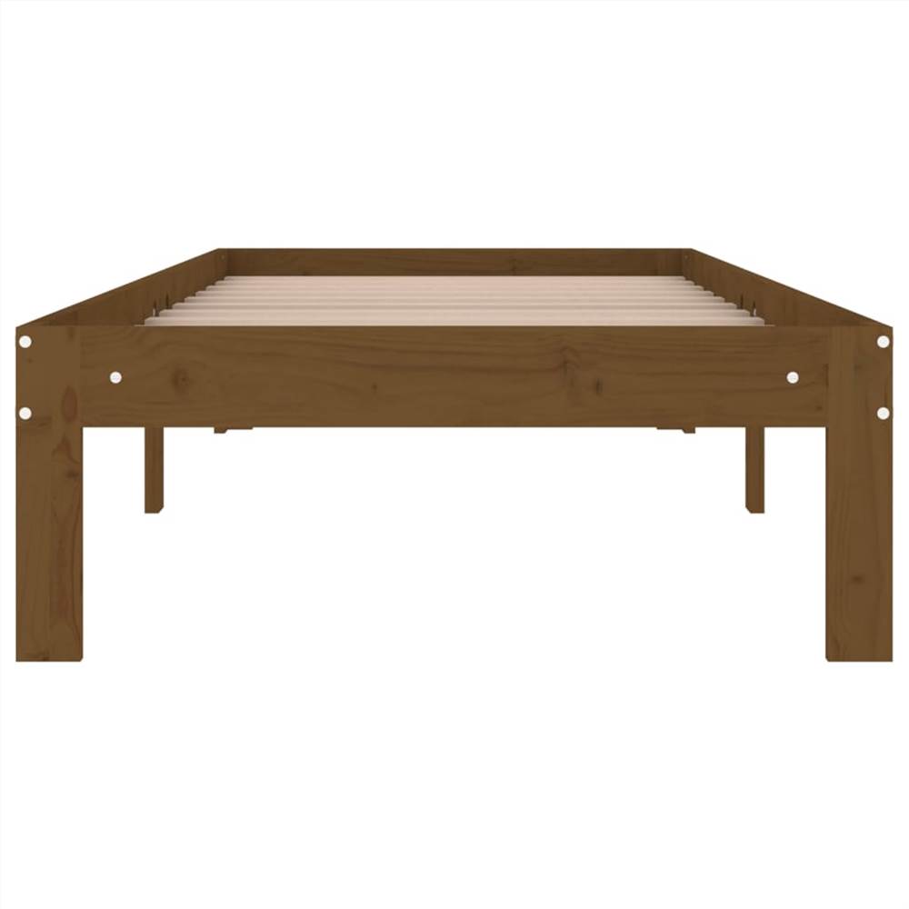 Bed Frame Honey Brown Solid Wood 75x190 Cm 2FT6 Small Single 9 Bed Frame Honey Brown Solid Wood 75x190 cm 2FT6 Small Single