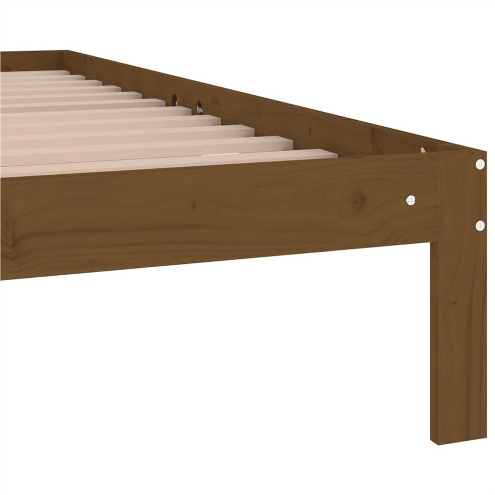 Bed Frame Honey Brown Solid Wood 75x190 Cm 2FT6 Small Single 11 Bed Frame Honey Brown Solid Wood 75x190 cm 2FT6 Small Single