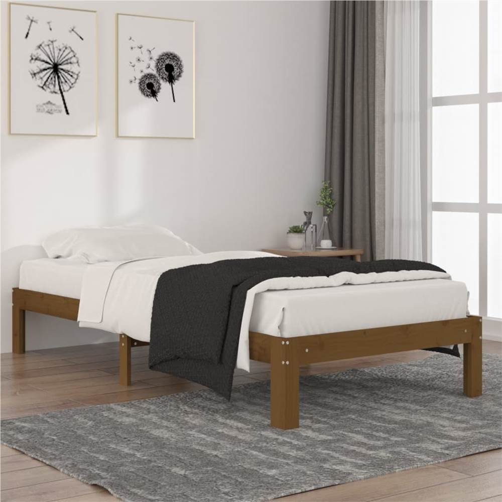 

Bed Frame Honey Brown Solid Wood Pine 90x200 cm