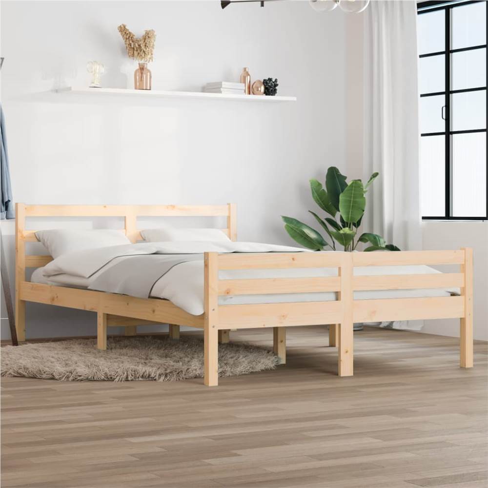 

Bed Frame Solid Wood 150x200 cm 5FT King Size