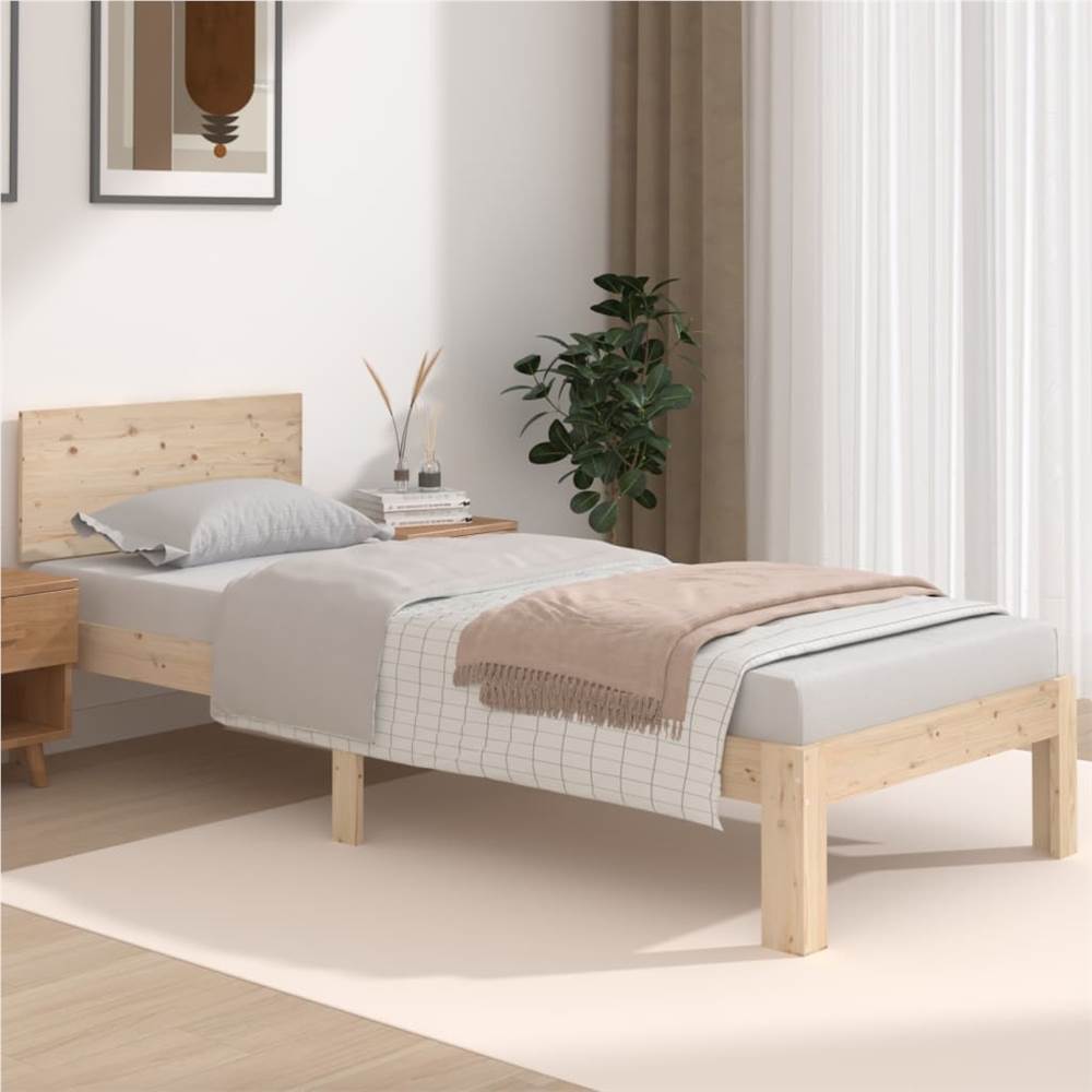 

Bed Frame Solid Wood 75x190 cm 2FT6 Small Single