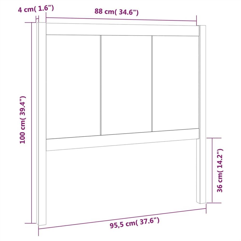 Bed Headboard 95.5x4x100 cm Solid Pine Wood