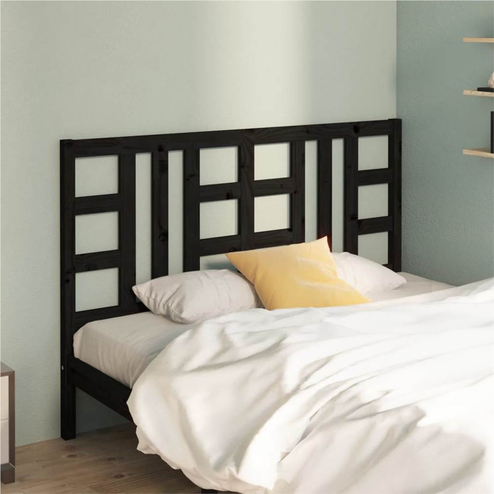 

Bed Headboard Black 156x4x100 cm Solid Wood Pine