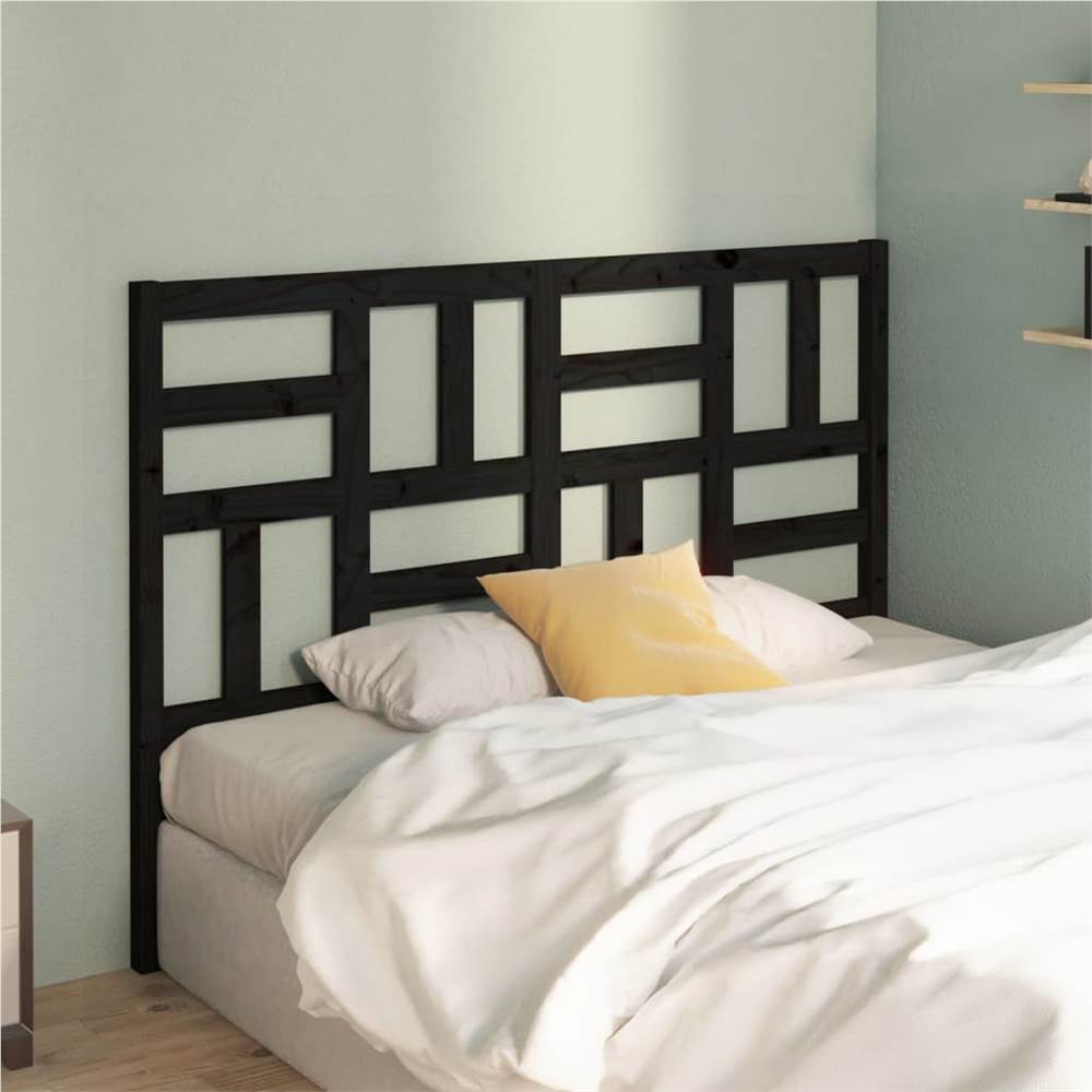 

Bed Headboard Black 156x4x104 cm Solid Wood Pine