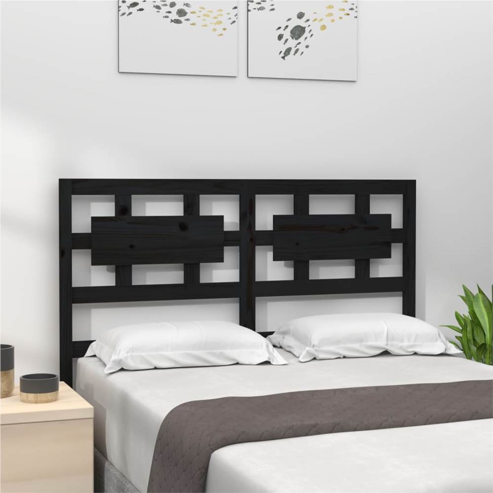 

Bed Headboard Black 185.5x4x100 cm Solid Wood Pine