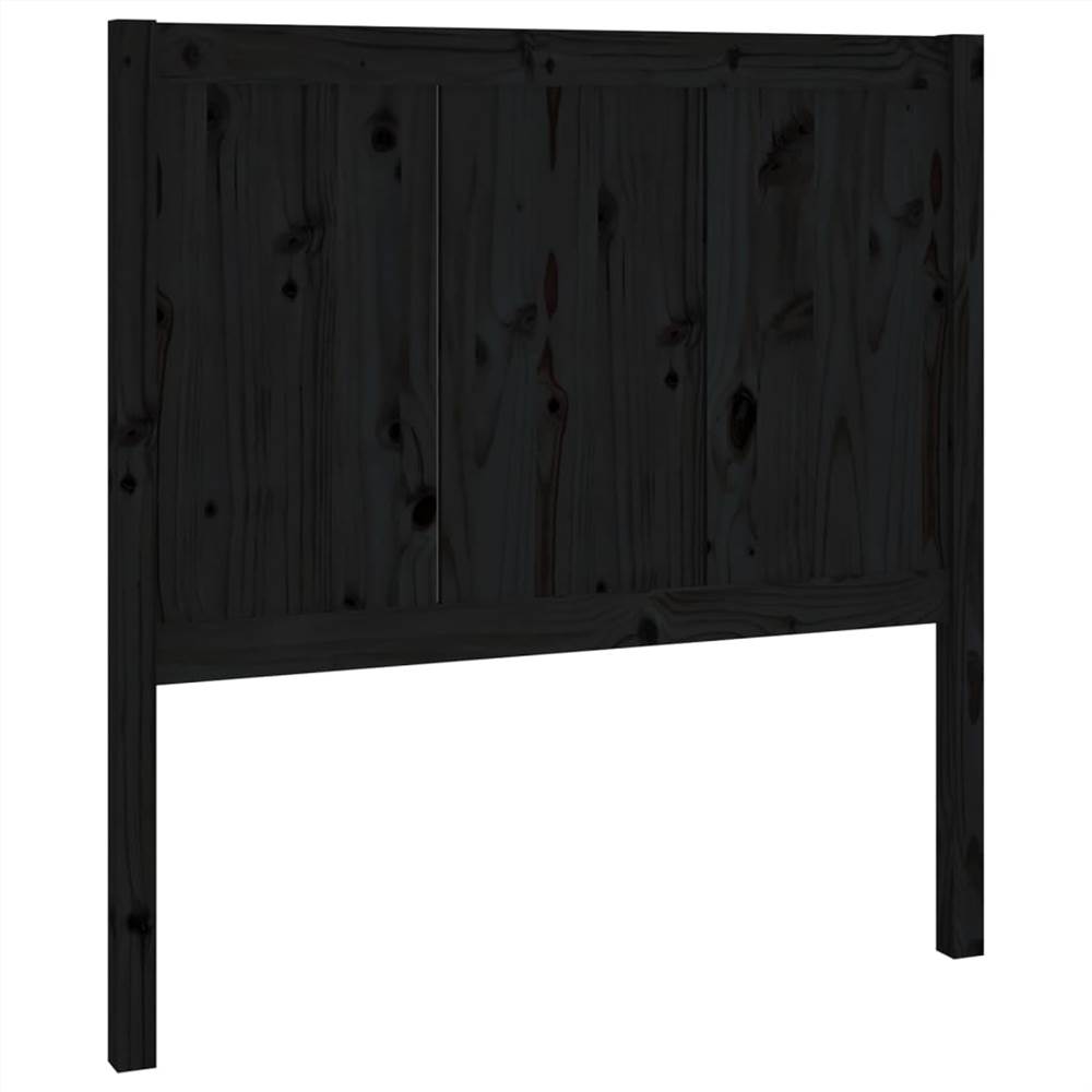 Bed Headboard Black 95.5x4x100 cm Solid Pine Wood