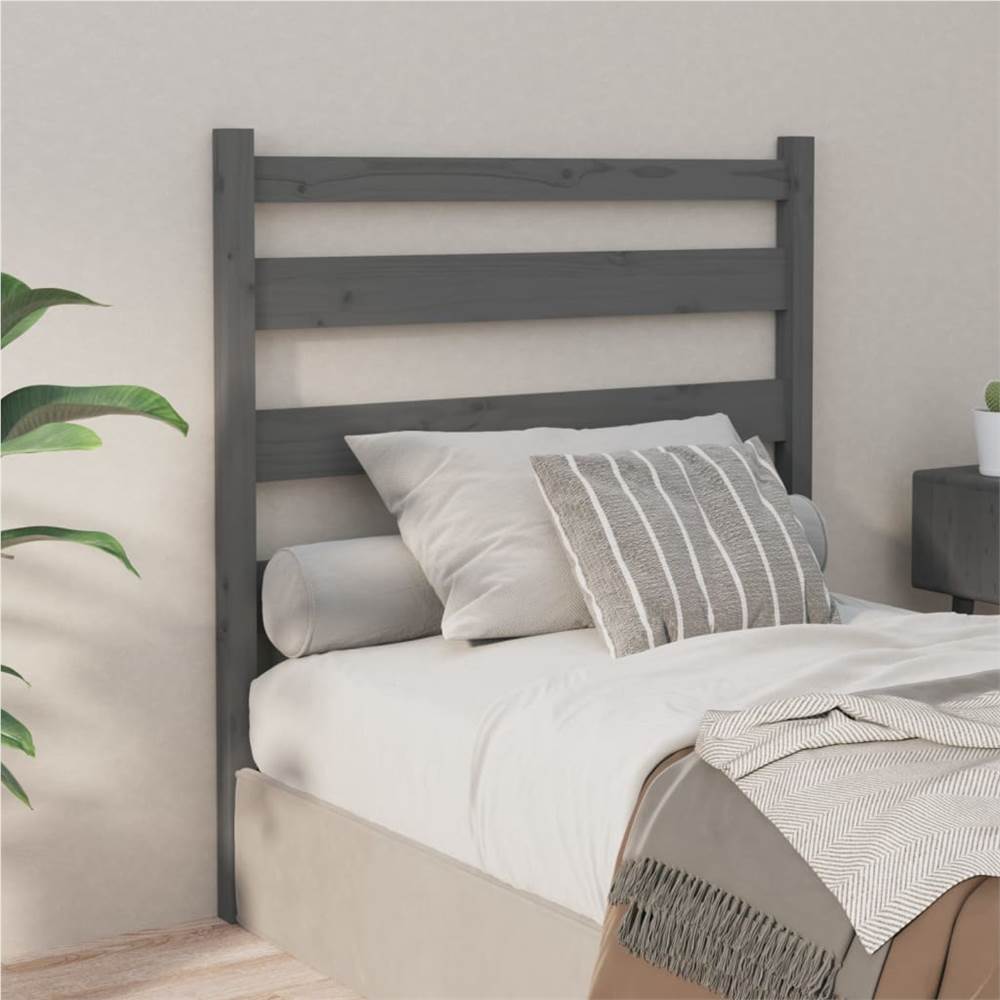 

Bed Headboard Grey 106x4x100 cm Solid Wood Pine