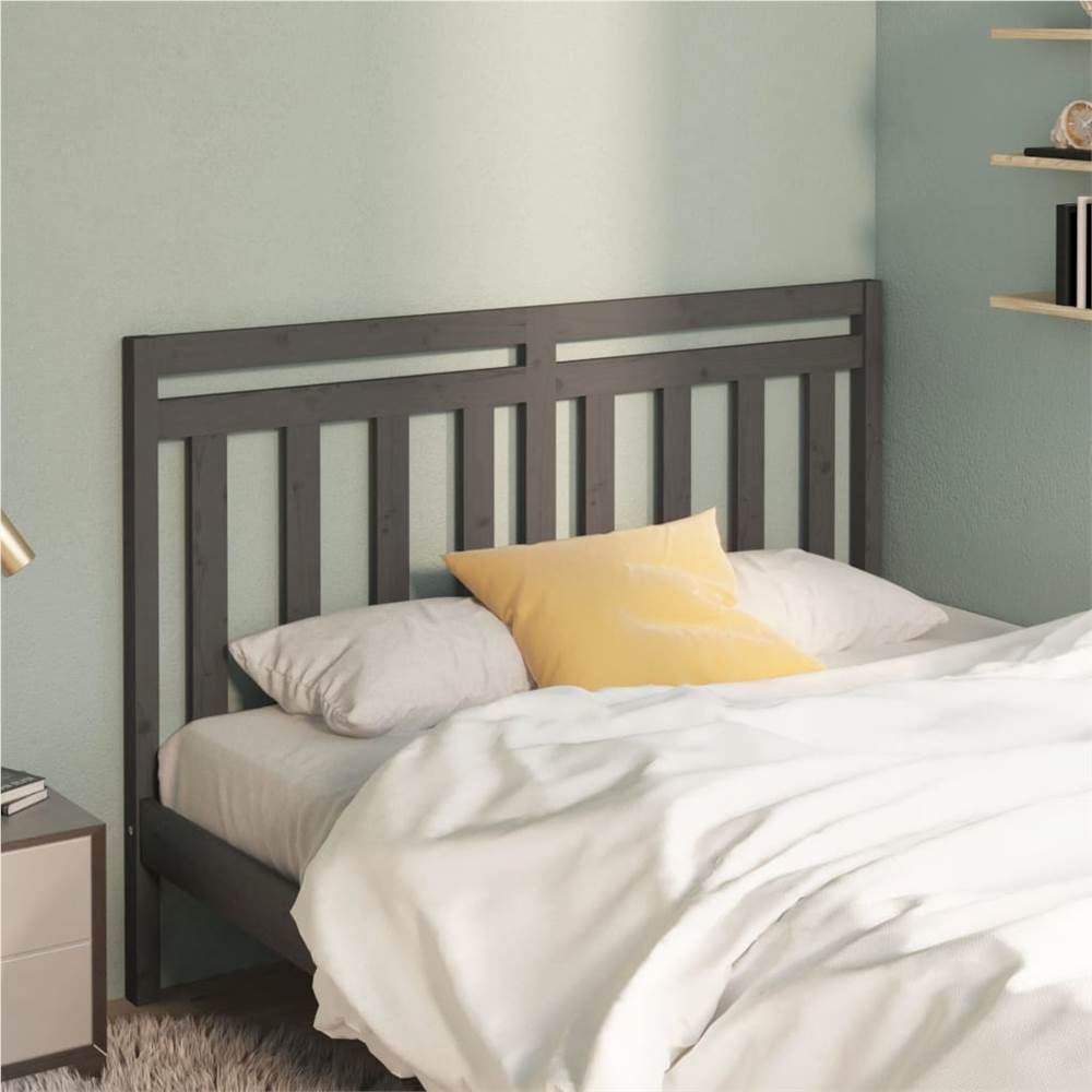 

Bed Headboard Grey 141x4x100 cm Solid Wood Pine
