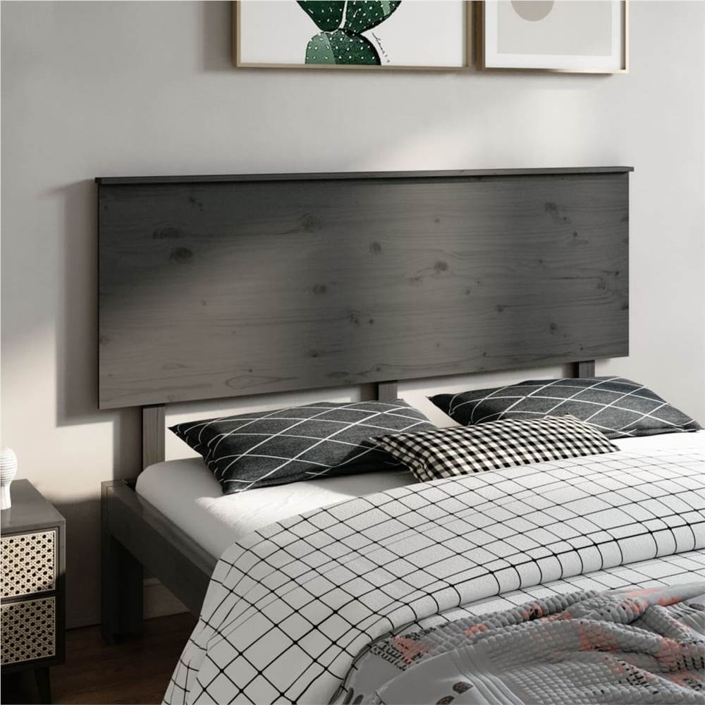 

Bed Headboard Grey 164x6x82.5 cm Solid Wood Pine