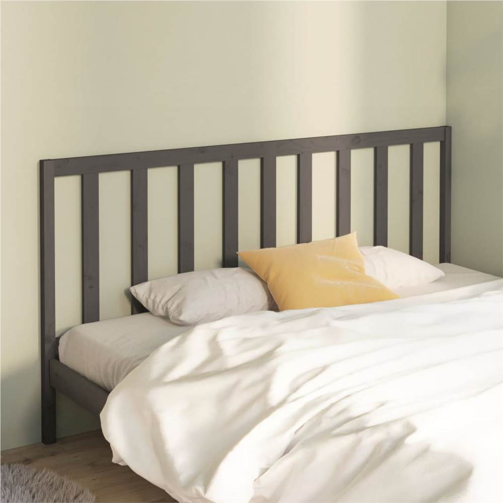 

Bed Headboard Grey 206x4x100 cm Solid Wood Pine