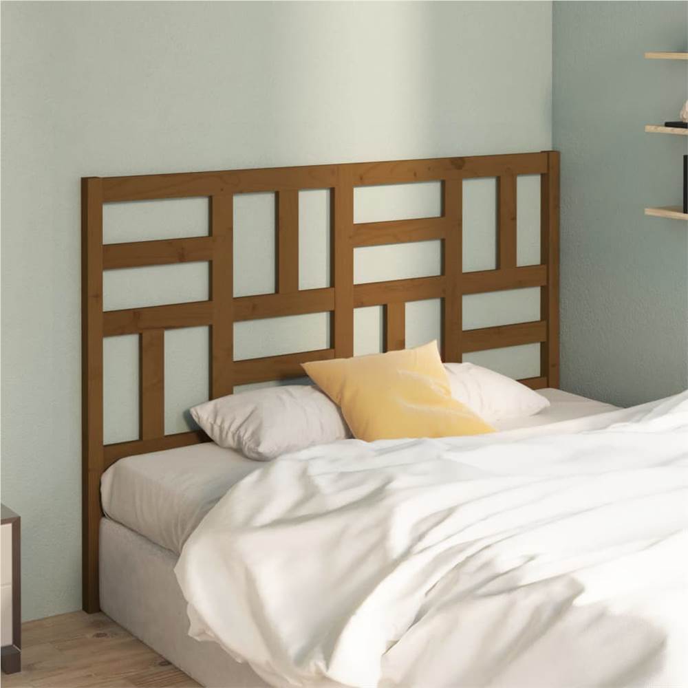 Bed Headboard Honey Brown 126x4x104 cm Solid Wood Pine