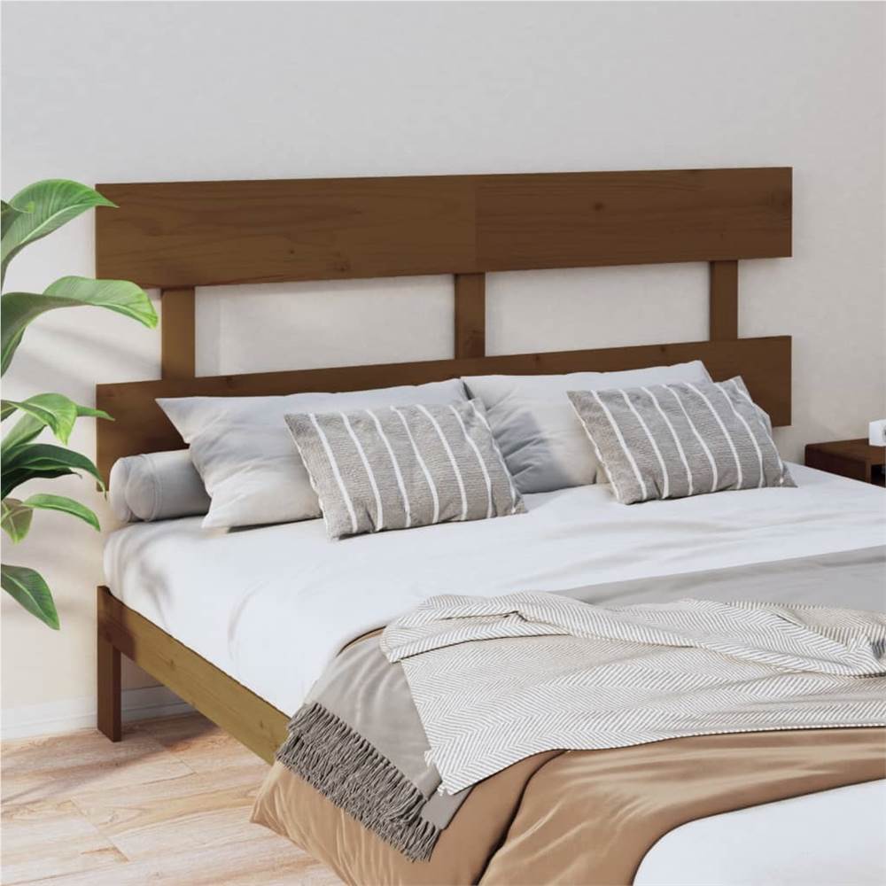 Bed Headboard Honey Brown 154x3x81 cm Solid Wood Pine