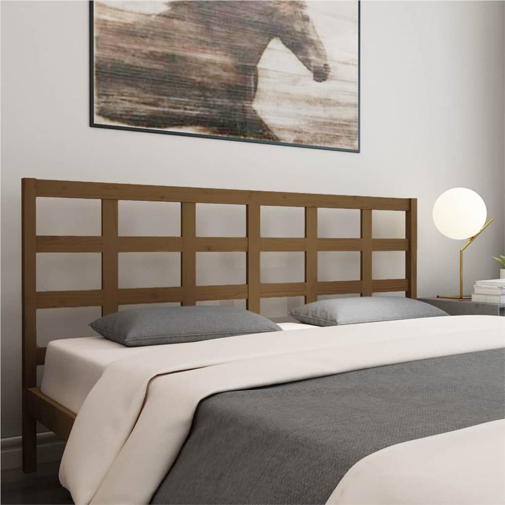 Bed Headboard Honey Brown 185.5x4x100 cm Solid Wood Pine