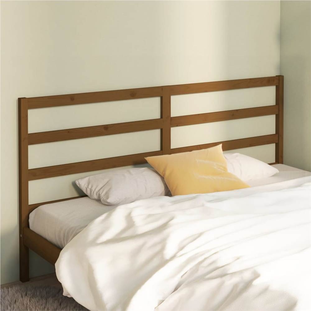 Bed Headboard Honey Brown 186x4x100 cm Solid Wood Pine