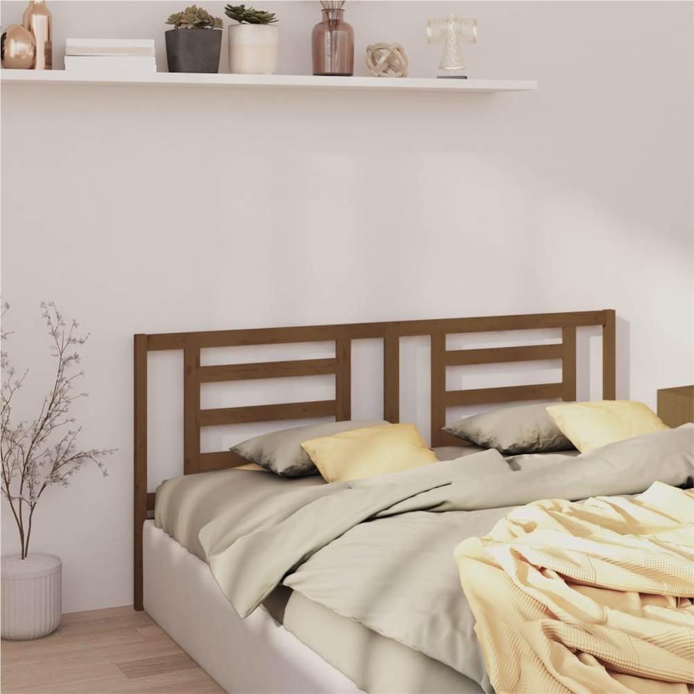 Bed Headboard Honey Brown 206x4x100 cm Solid Pine Wood