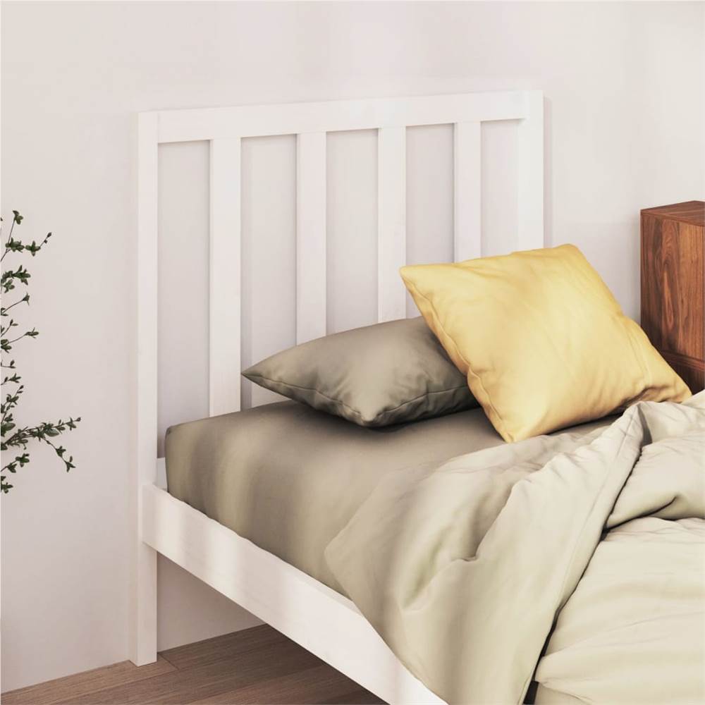 Bed Headboard White 106x4x100 cm Solid Wood Pine