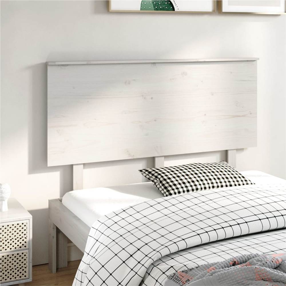 Bed Headboard White 139x6x82.5 cm Solid Wood Pine