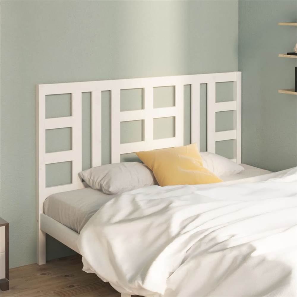 

Bed Headboard White 141x4x100 cm Solid Wood Pine