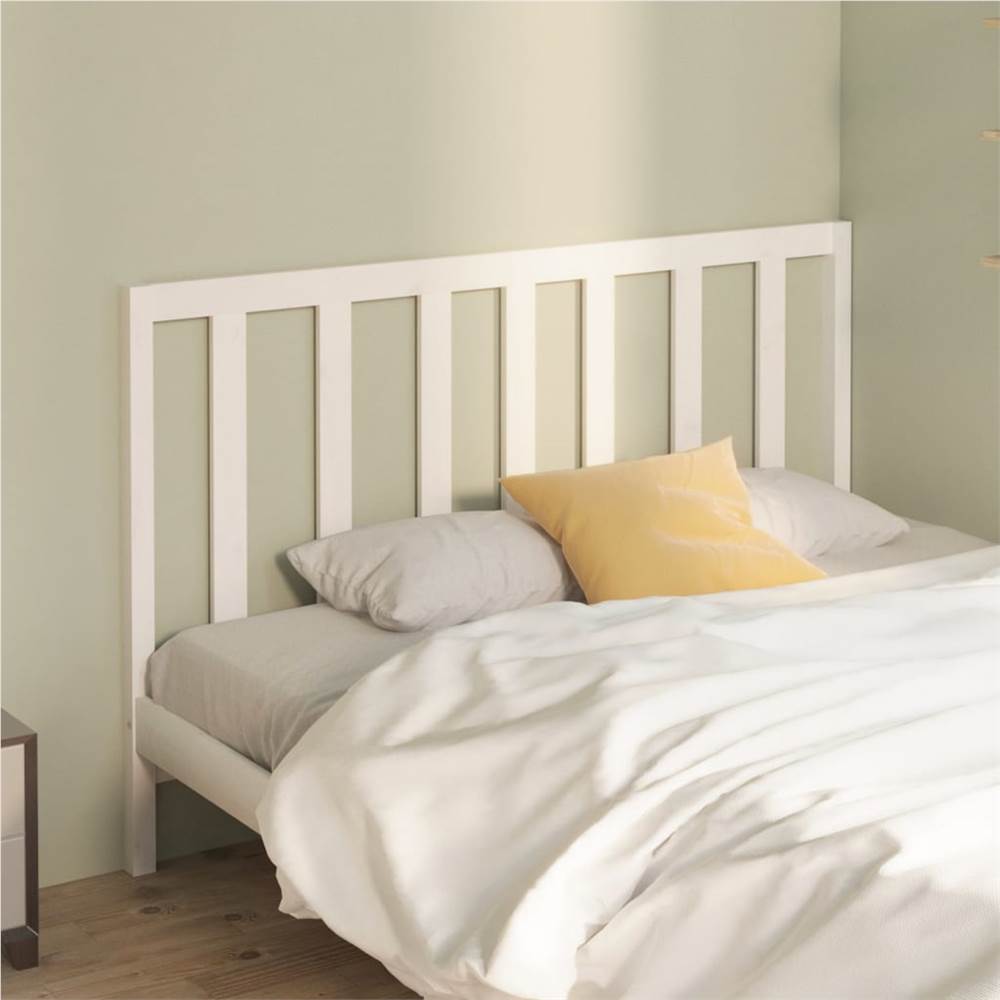 Bed Headboard White 166x4x100 cm Solid Wood Pine