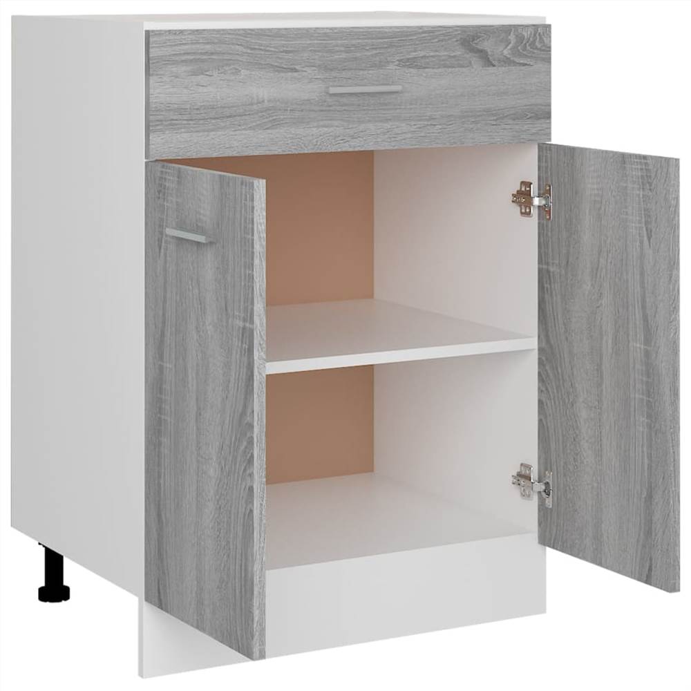 Drawer Bottom Cabinet Grey Sonoma 60x46x81.5 Cm Engineered Wood 12 Drawer Bottom Cabinet Grey Sonoma 60x46x81.5 cm Engineered Wood