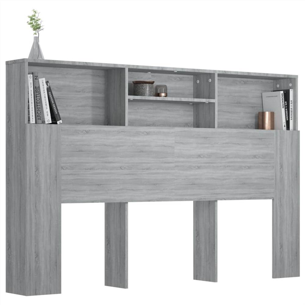 Headboard Cabinet Grey Sonoma 160x19x103.5 cm