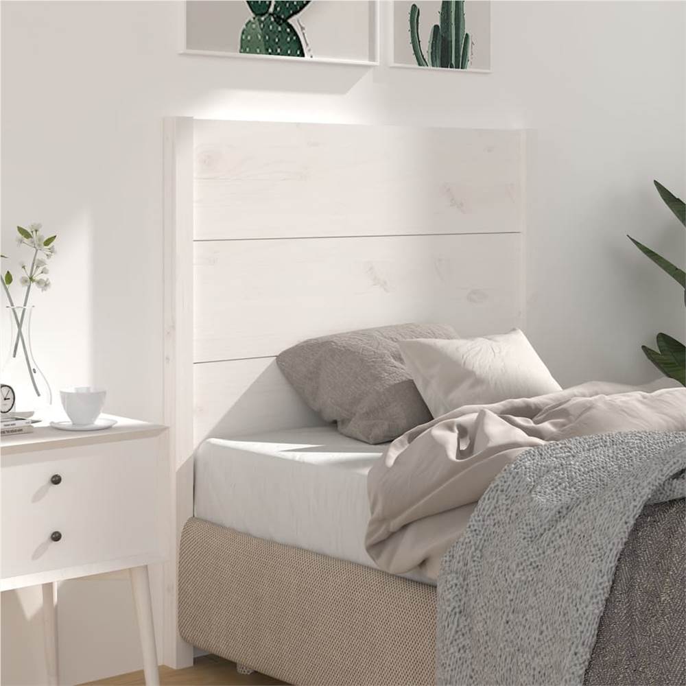 

Headboard White 96x4x100 cm Solid Wood Pine