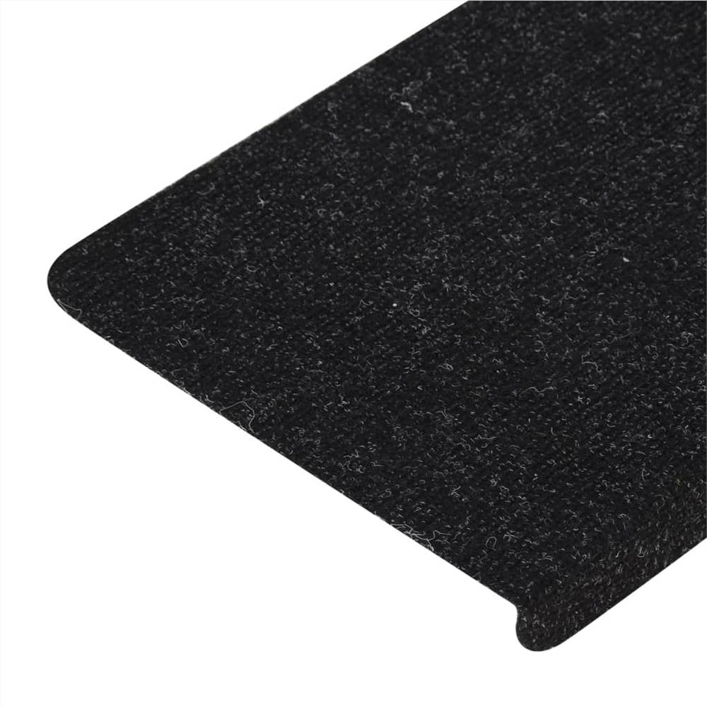 Self-adhesive Stair Mats 15 pcs 65x28 cm Anthracite
