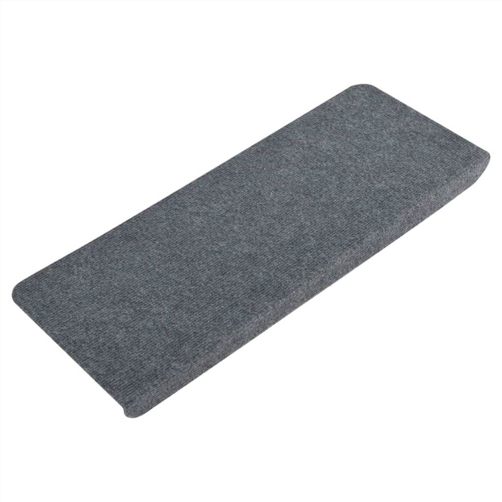 Self-adhesive Stair Mats 15 pcs 65x28 cm Grey