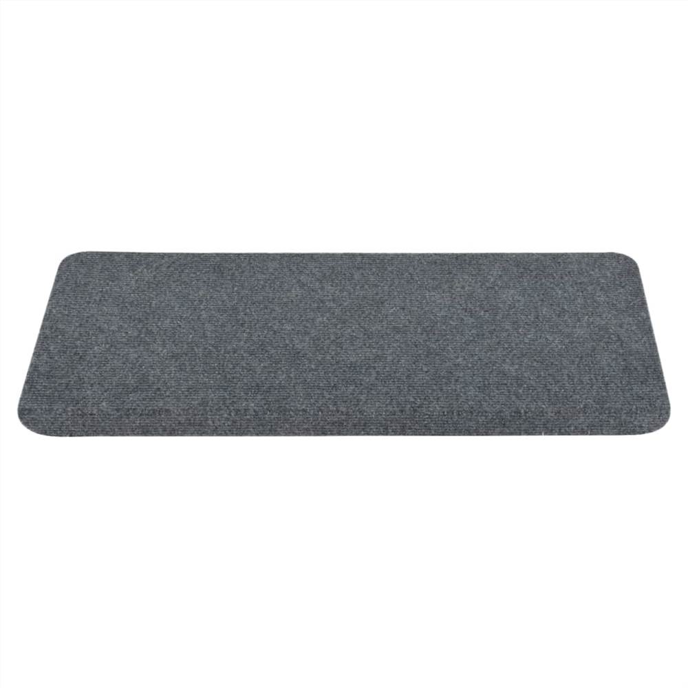 Self-adhesive Stair Mats 15 pcs 65x28 cm Grey