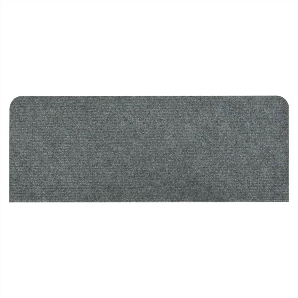 Self-adhesive Stair Mats 15 pcs 65x28 cm Grey