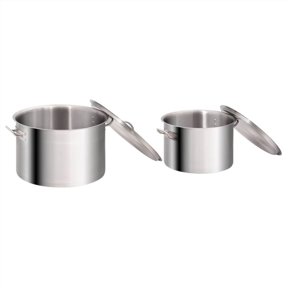 2 Piece Stock Pot Set 44/24 L Stainless Steel