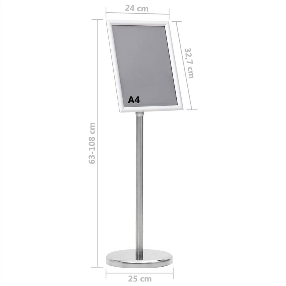 A4 Pedestal Poster Stand Silver Aluminium Alloy 21 A4 Pedestal Poster Stand Silver Aluminium Alloy