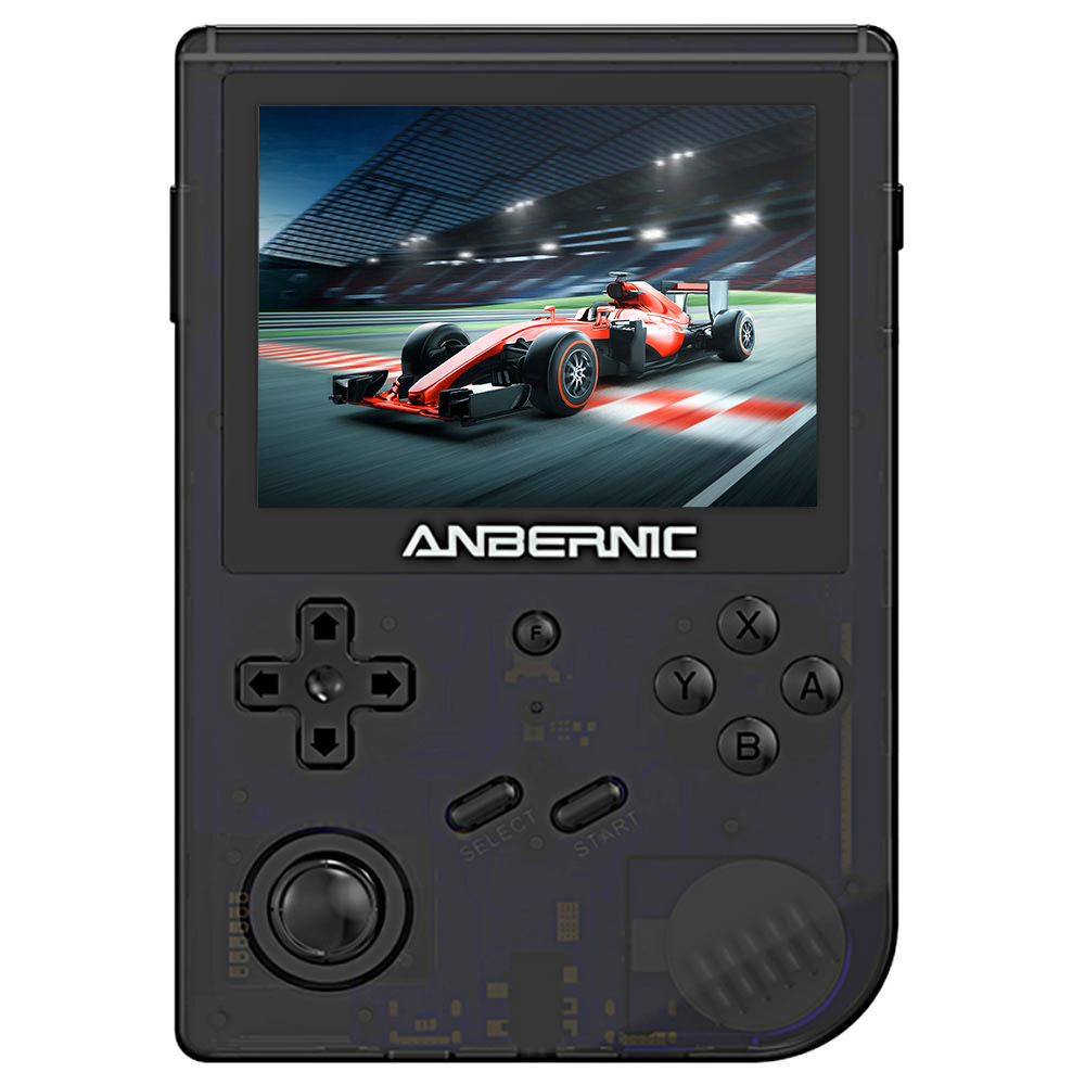 ANBERNIC RG351V 16GB Handheld Game Console, 3.5 Inch 640*480P IPS Screen, Dual TF Card Slot, Supports NDS, N64, DC, PSP, PS1, openbor, CPS1, CPS2, FBA, NEOGEO, NEOGEOPOCKET, GBA, GBC, GB, SFC, FC, MD, SMS, MSX, PCE, WSC - Black
