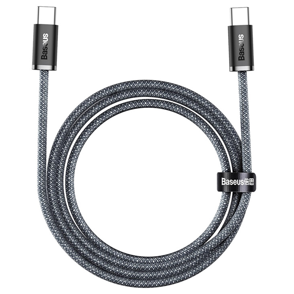 Cable de carga rápida Baseus 100W 2m, cable tipo C a tipo C, cable de carga rápida PD para teléfono Xiaomi Samsung iPad - gris oscuro azul